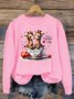 Lässig Rundhals Hirsch Sweatshirt