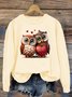 Lässig Rundhals Vogel Sweatshirt