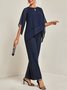 Unifarben Elegant Rundhals Weit Urban Zwei Stücke Sets