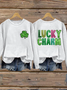 Lässig Rundhals Kleeblatt Sweatshirt