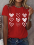 Lässig Herz/Herz Rundhals Kurzarm T-Shirt