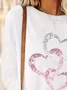 Lässig Geometrisch Rundhals Langarm T-Shirt