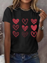 Lässig Herz/Herz Rundhals Kurzarm T-Shirt