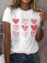 Lässig Herz/Herz Rundhals Kurzarm T-Shirt