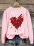 Lässig Rundhals Herz/Herz Sweatshirt Print
