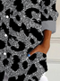 Hemdkragen Langarm Leopard Schnalle Regelmäßig Weit Knopfhemd Bluse für Damen