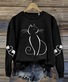 Lässig Rundhals Tier Sweatshirt