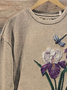 Lässig Rundhals Geblümt Sweatshirt Print