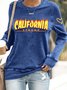 Retro Rundhals Textbriefe Sweatshirt