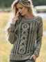 Damen Wolle/Stricken Tier Langarm Bequem Lässig Pullover