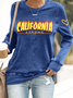 Retro Rundhals Textbriefe Sweatshirt