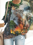 Retro Rundhals Landschaft Sweatshirt