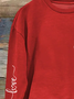 Lässig Rundhals Textbriefe Sweatshirt Print
