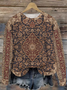 Lässig Rundhals Geometrisch Sweatshirt Print