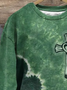Lässig Rundhals Batik Sweatshirt Print