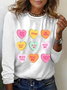 Lässig Textbriefe Rundhals Langarm T-Shirt