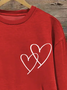 Lässig Rundhals Textbriefe Sweatshirt Print
