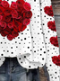 Lässig Rundhals Polka Dots Sweatshirt Print