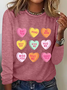 Lässig Textbriefe Rundhals Langarm T-Shirt