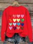 Lässig Rundhals Herz/Herz Sweatshirt Print