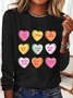 Lässig Textbriefe Rundhals Langarm T-Shirt