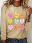 Lässig Textbriefe Rundhals Langarm T-Shirt