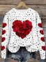 Lässig Rundhals Polka Dots Sweatshirt Print