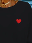 Lässig Herz/Herz Rundhals Langarm T-Shirt