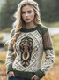 Damen Wolle/Stricken Tier Langarm Bequem Lässig Pullover