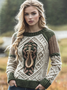 Damen Wolle/Stricken Tier Langarm Bequem Lässig Pullover