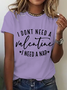Lässig Textbriefe Rundhals Kurzarm T-Shirt