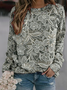 Retro Rundhals 3d Drucken Sweatshirt