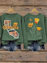 Lässig Rundhals Geblümt Sweatshirt Print