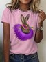 Retro Tier Rundhals Kurzarm T-Shirt