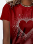 Lässig Herz/Herz Rundhals Kurzarm T-Shirt