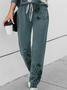 Damen Geblümt Rundhals Langarm Bequem Lässig Print Bluse mit Hose Zweiteiliges Set