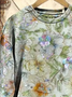 Lässig Rundhals Geblümt Sweatshirt Print