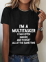 Lässig Textbriefe Rundhals Kurzarm T-Shirt