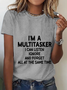 Lässig Textbriefe Rundhals Kurzarm T-Shirt