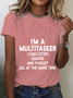 Lässig Textbriefe Rundhals Kurzarm T-Shirt
