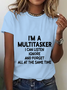 Lässig Textbriefe Rundhals Kurzarm T-Shirt