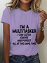 Lässig Textbriefe Rundhals Kurzarm T-Shirt