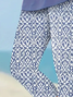 Lässig Geblümt Caprihosen Elastische Taille Print Hose