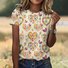 Lässig Geometrisch Rundhals Kurzarm T-Shirt