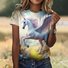 Lässig Tier Rundhals Kurzarm T-Shirt