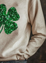 Lässig Rundhals Kleeblatt Sweatshirt Print