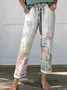 Damen Geblümt Knöchelhose Hose Lässig Frühling/Herbst Hose
