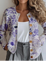 Damen Gestrickt Ethnisch Langarm Bequem Retro Strickjacke