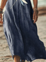 Damen Libelle V-Ausschnitt Kurzarm Bequem Lässig Print Maxikleid