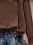 Lässig Rundhals Geblümt Sweatshirt Print